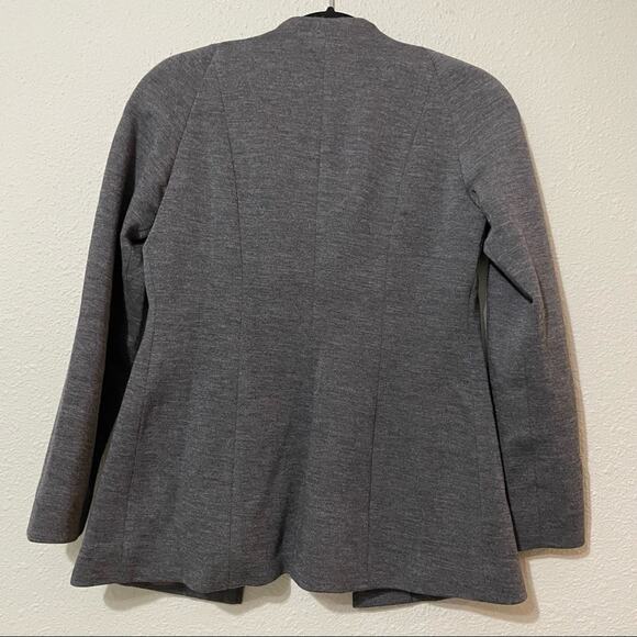 Worth Grey Wool Full Zip Fitted Jacket Blazer Womans 4 Preppy Office Work Gray - Picture 6 of 7
